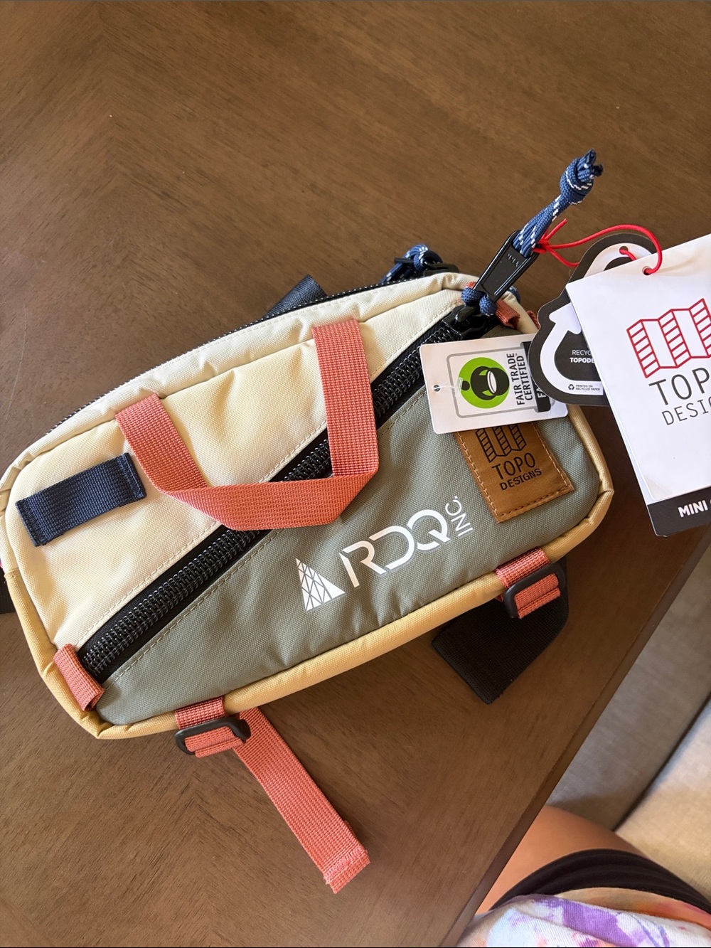 Topo Designs x ARDQ Olive & Cream Mini Sling Bag